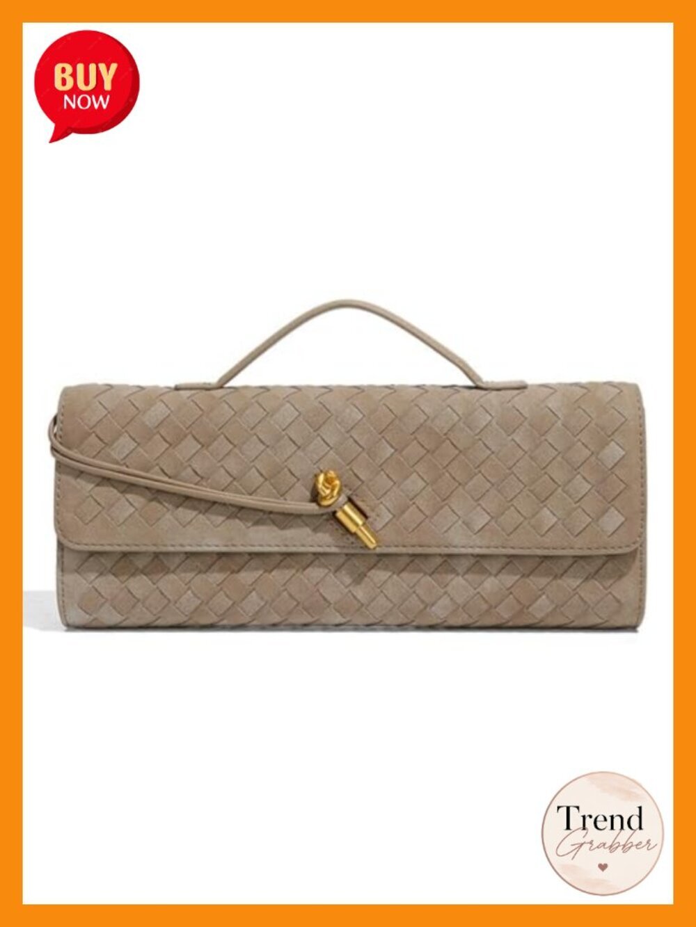 Woven Suede Leather Evening Clutch Crossbody Shoulder Bag